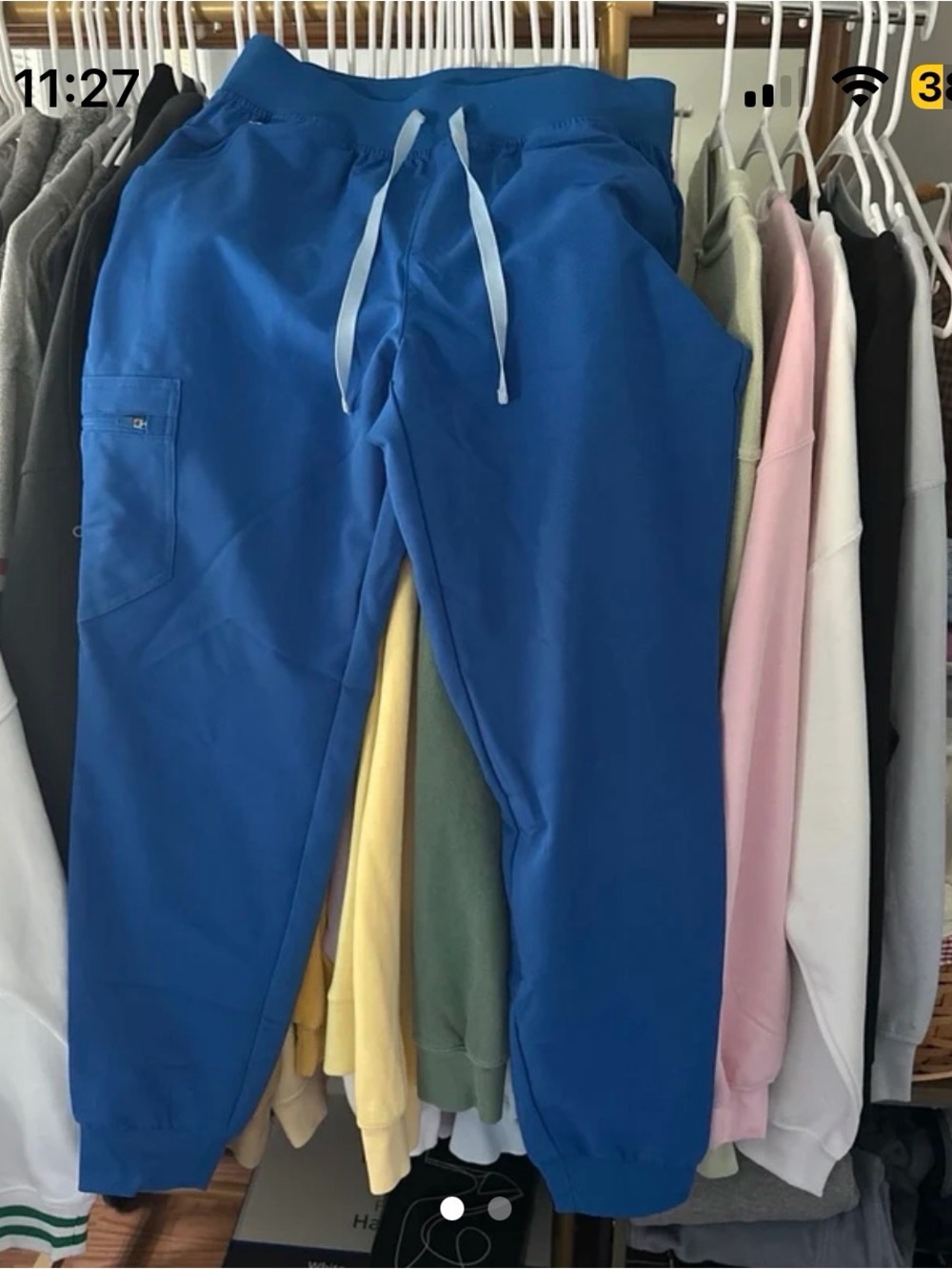 Figs Royal Blue Women's Track Joggers with Drawstring